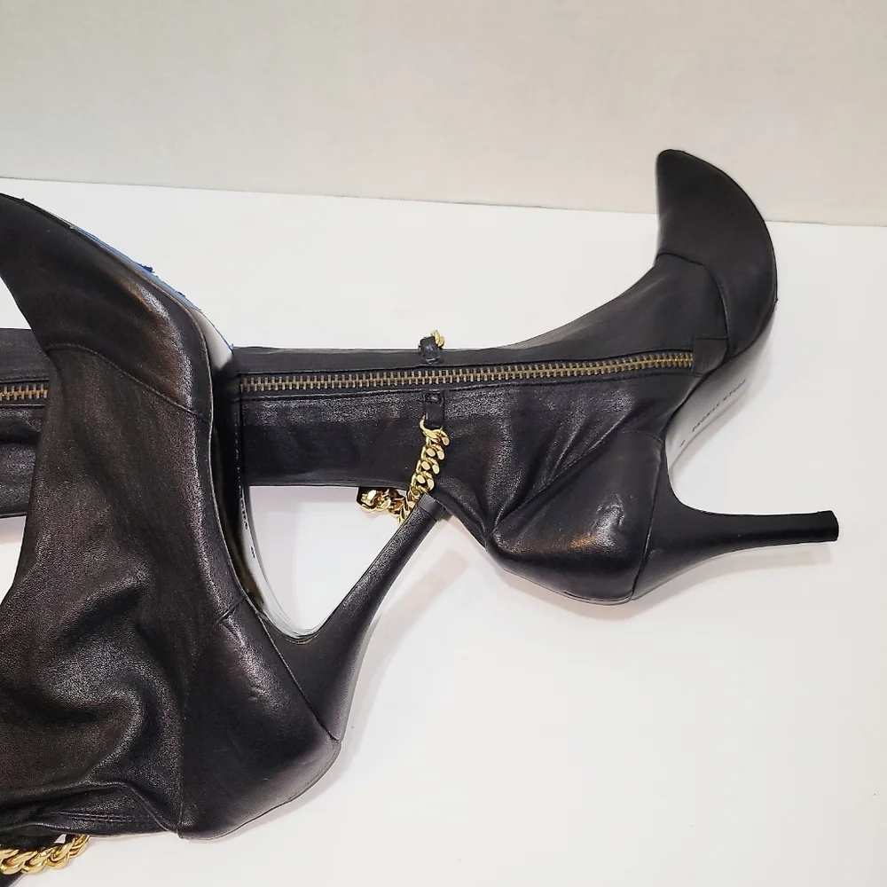 Thomas Wylde Over the Knee OTK Skull Accent Pointy Boots size 6